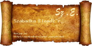 Szabadka Elemér névjegykártya
